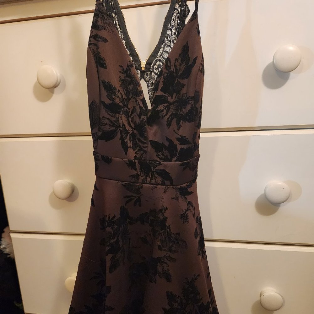 Brown and black Homecoming dress